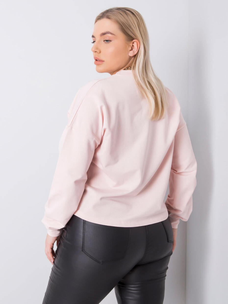 Světle růžová obyčejná mikina plus velikosti 3XL - main (1)