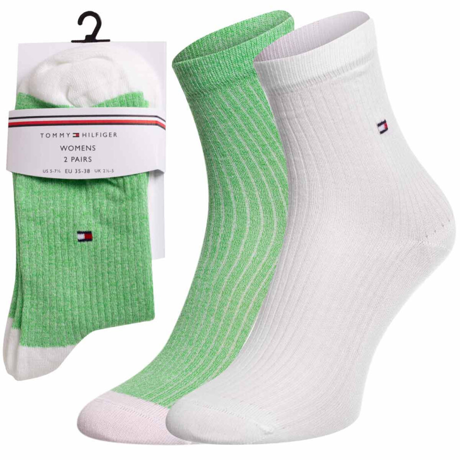 Ponožky Tommy Hilfiger 2Pack 701222646004 White/Green 35-38 - main (6)