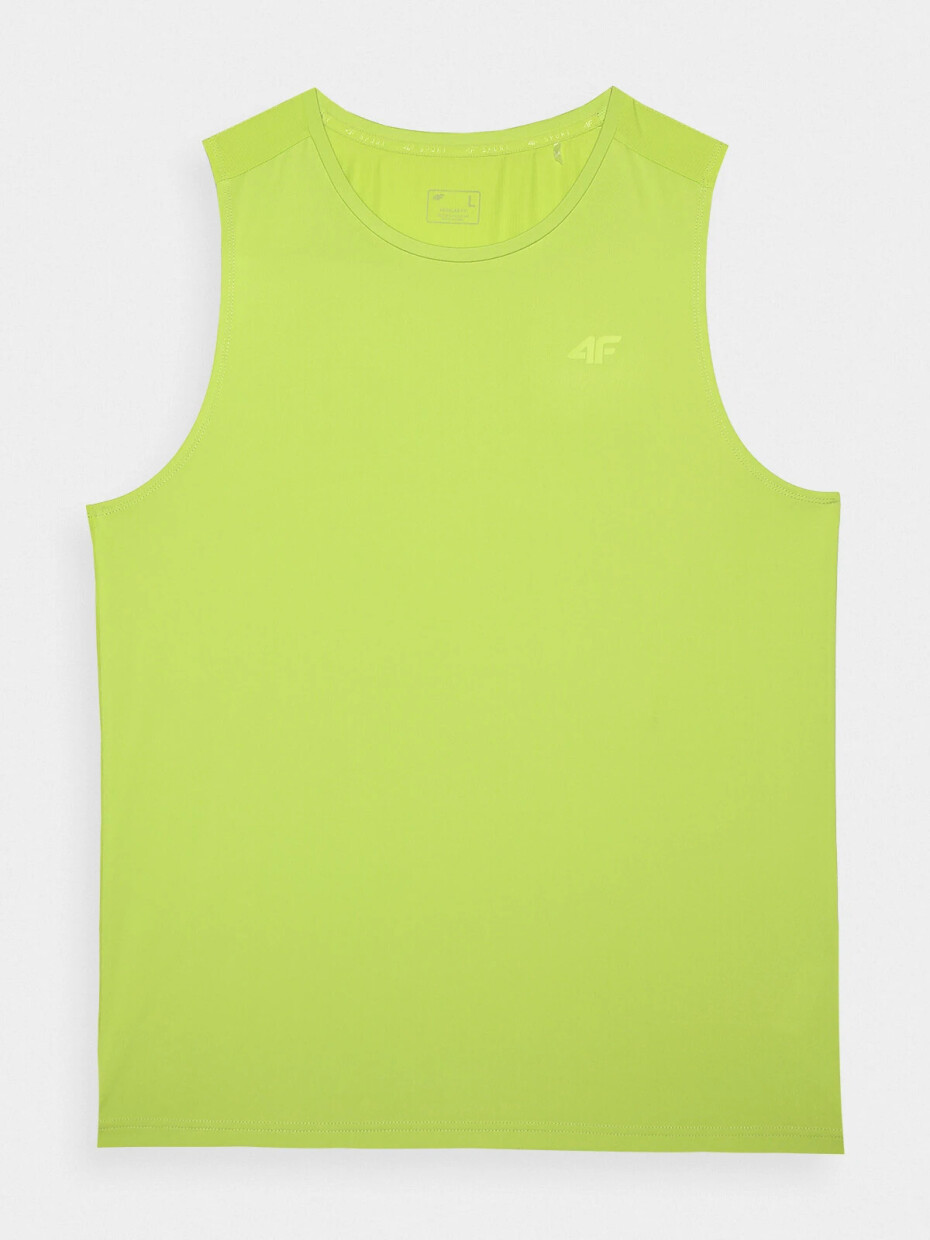 Pánský sportovní tank top regular z recyklovaných materiálů 4F - šťavnatý zelený Velikost: XXL - main (5)