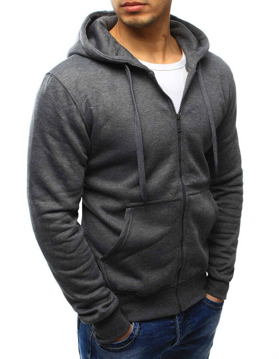 Pánská mikina na zip antracitová BX2196 L - main (5)