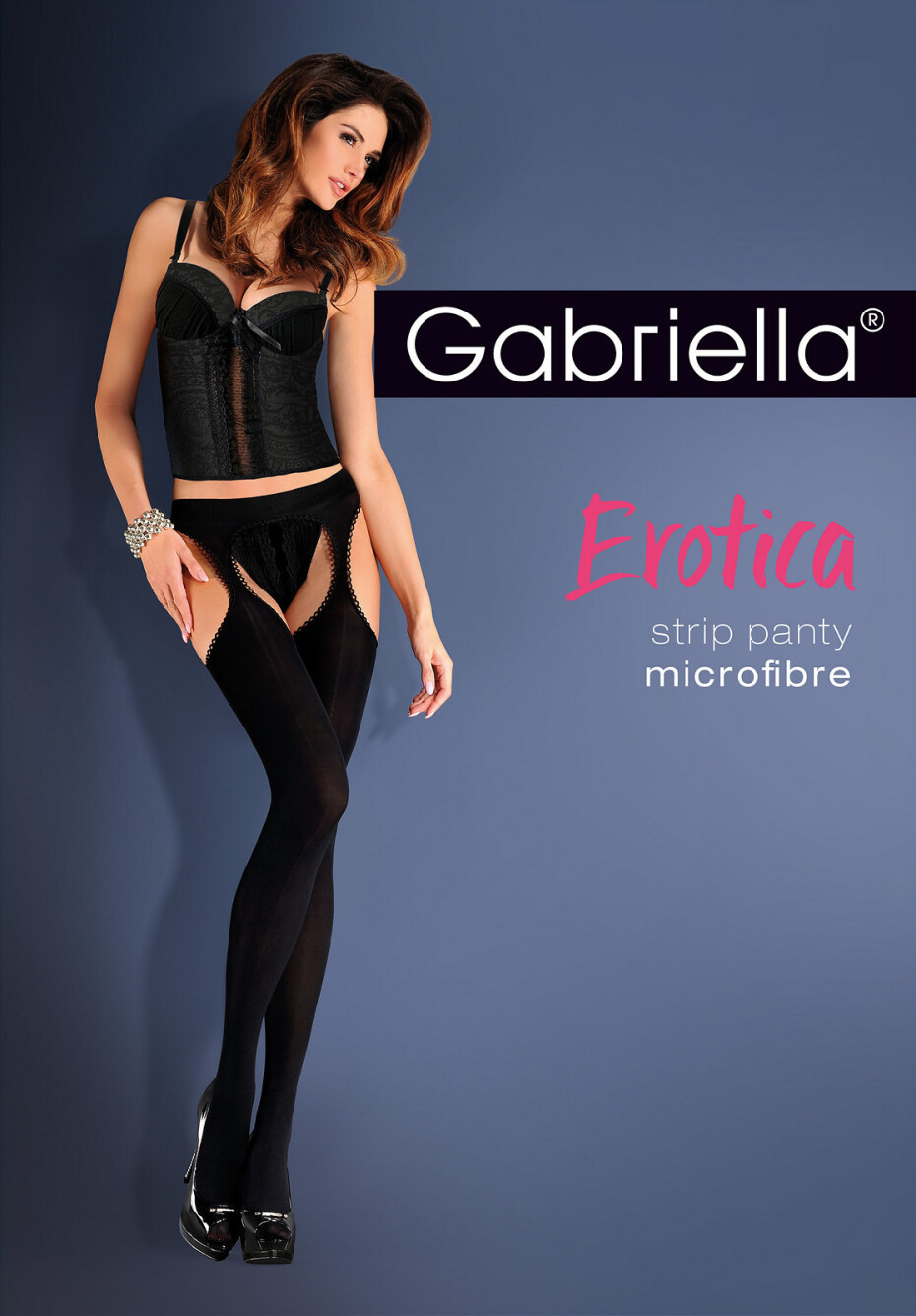 Dámské punčochové kalhoty Gabriella 638 Erotica Strip Panty mikrovlákno 100 den 1-4 nero/černá 3/4-M/L - main (0)