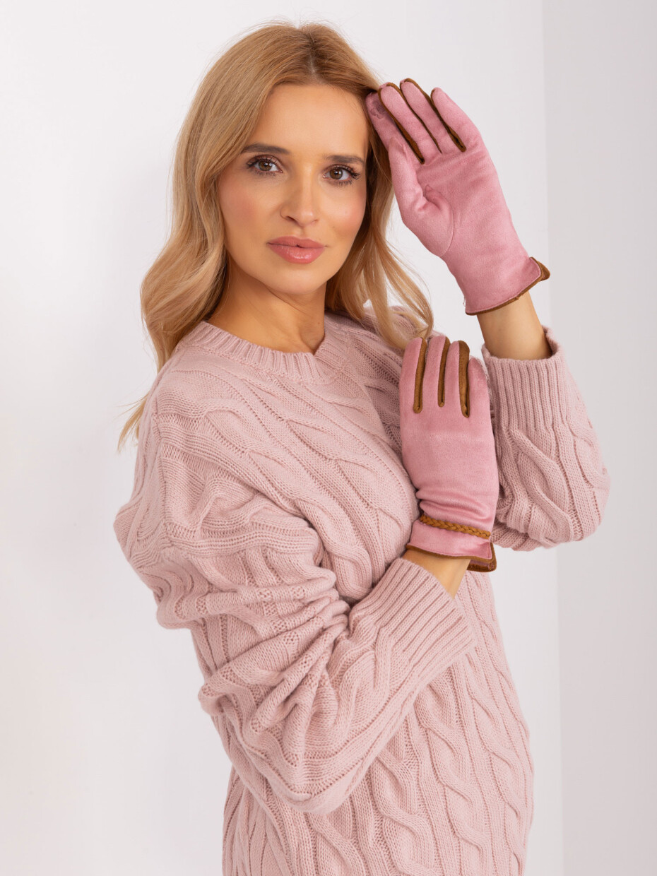 Světle růžové dámské dotykové rukavice L / XL - main (3)