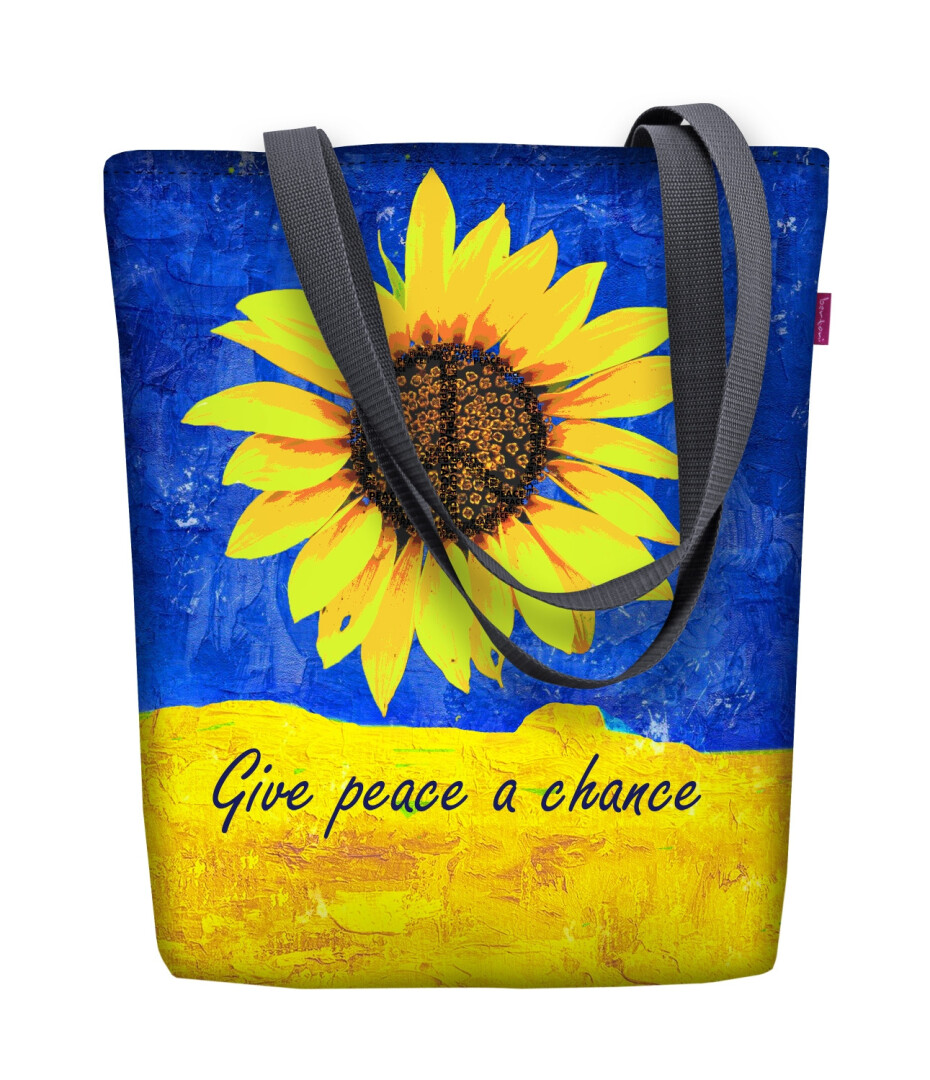 Bertoni Plátěná taška Sunny Give Peace Blue/Yellow 29 cm x 40 cm x 36 cm x 8 cm - main (1)