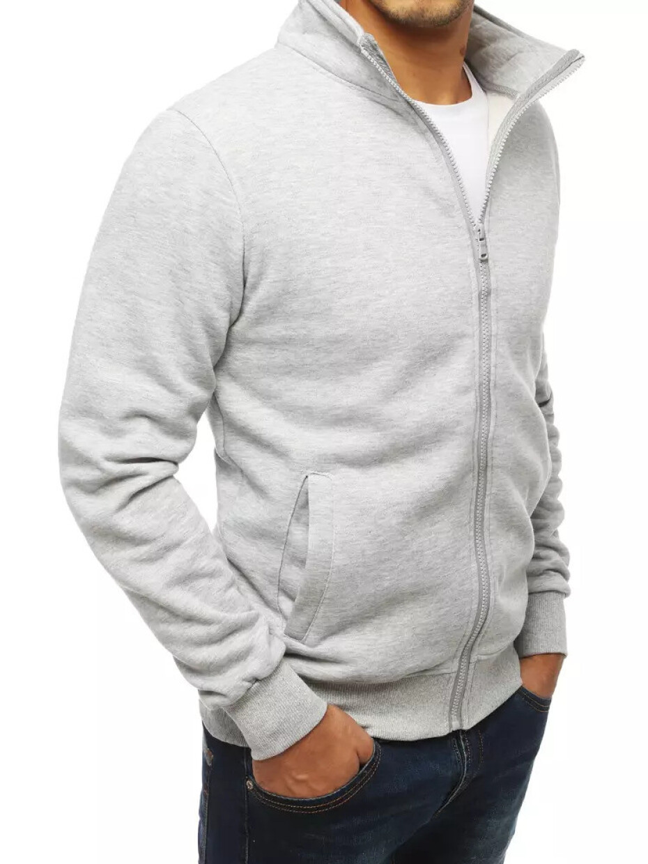Šedá pánská mikina na zip bez kapuce BX4109 XXL - main (2)