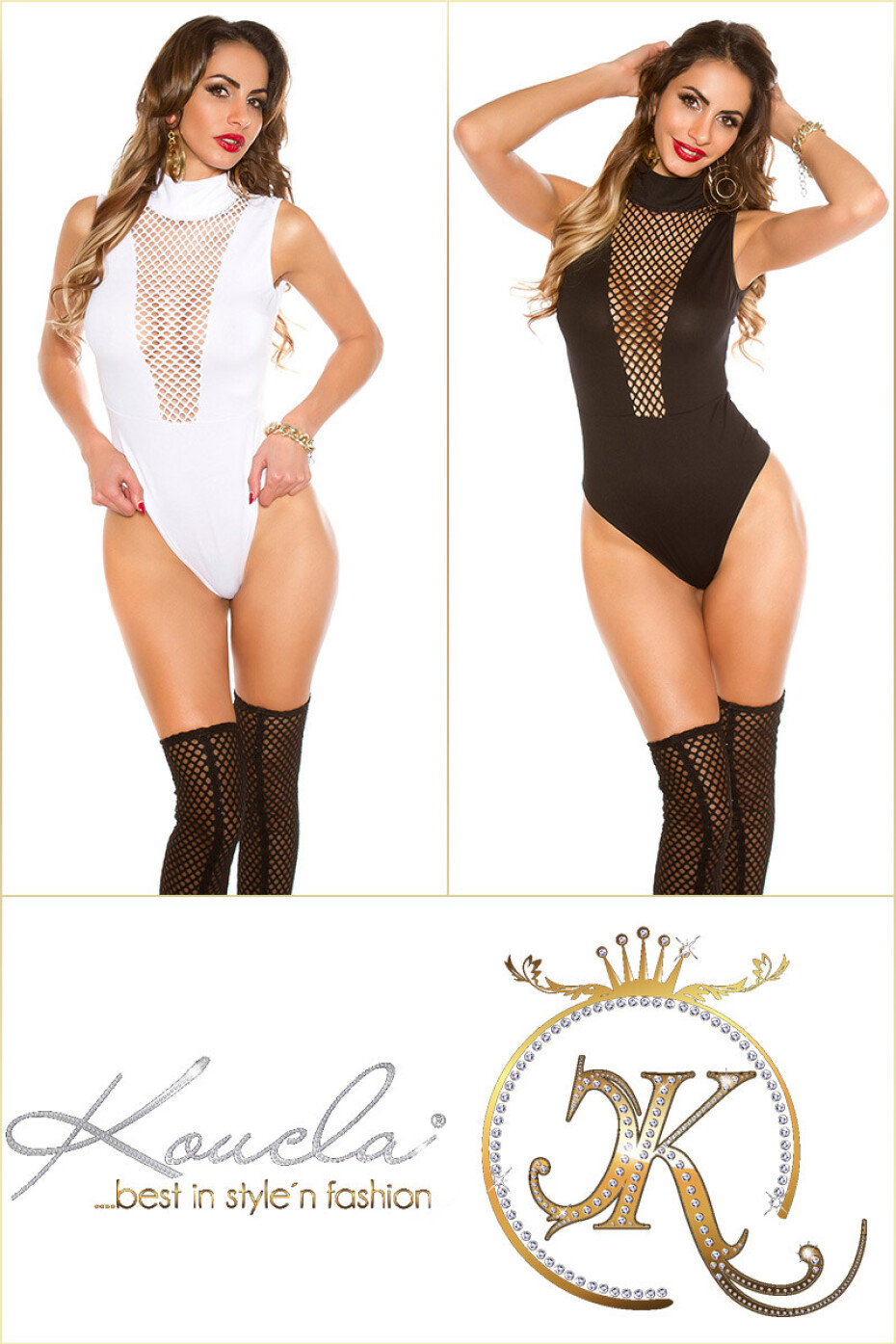 Sexy KouCla Neck Body se síťkou black L - main (10)