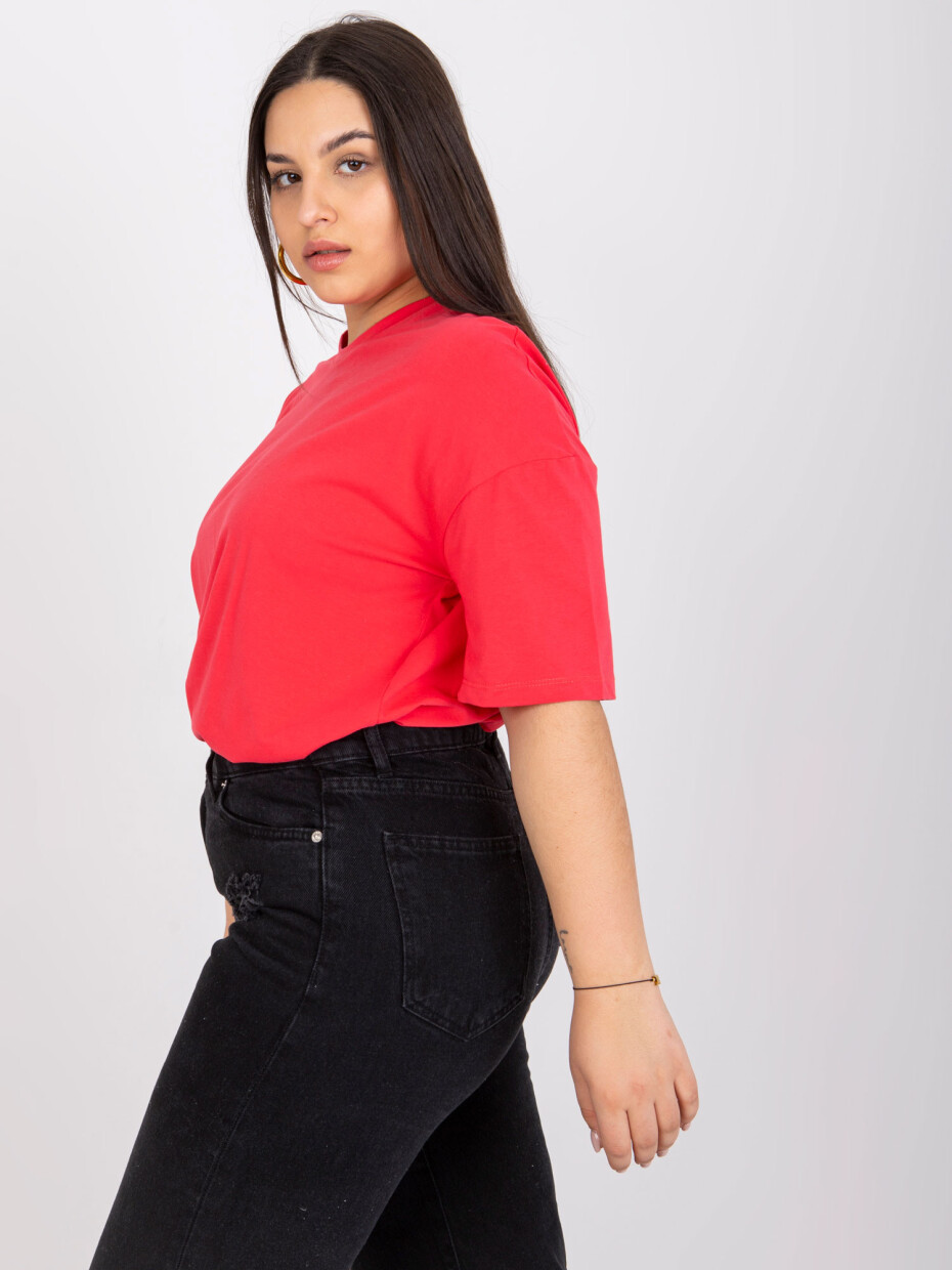 Korálové tričko z bavlny plus size XL - main (9)