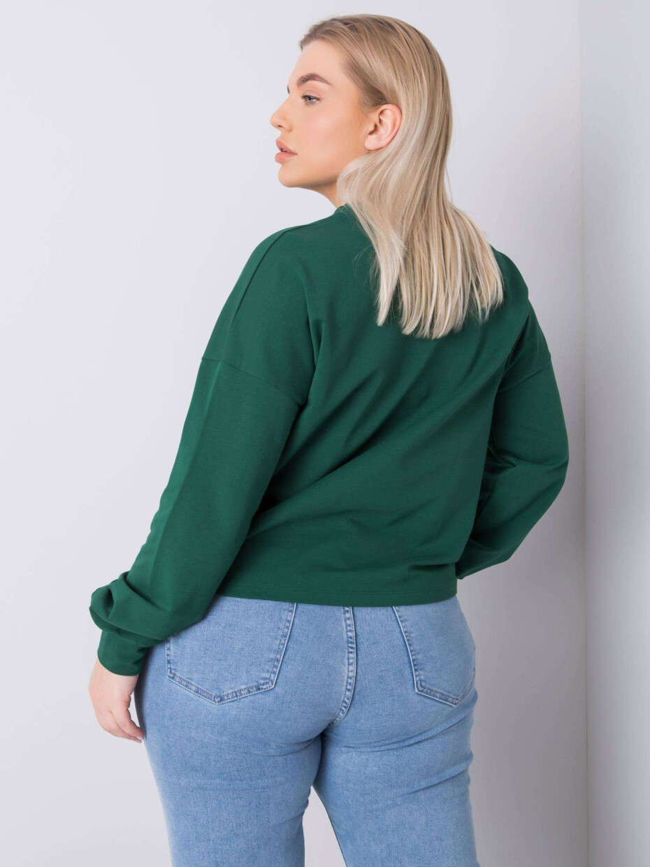 Tmavě zelená, obyčejná oversize mikina XL - main (5)