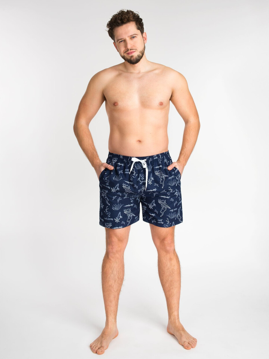 Yoclub Plavky Pánské plážové šortky P2 Navy Blue L - main (3)