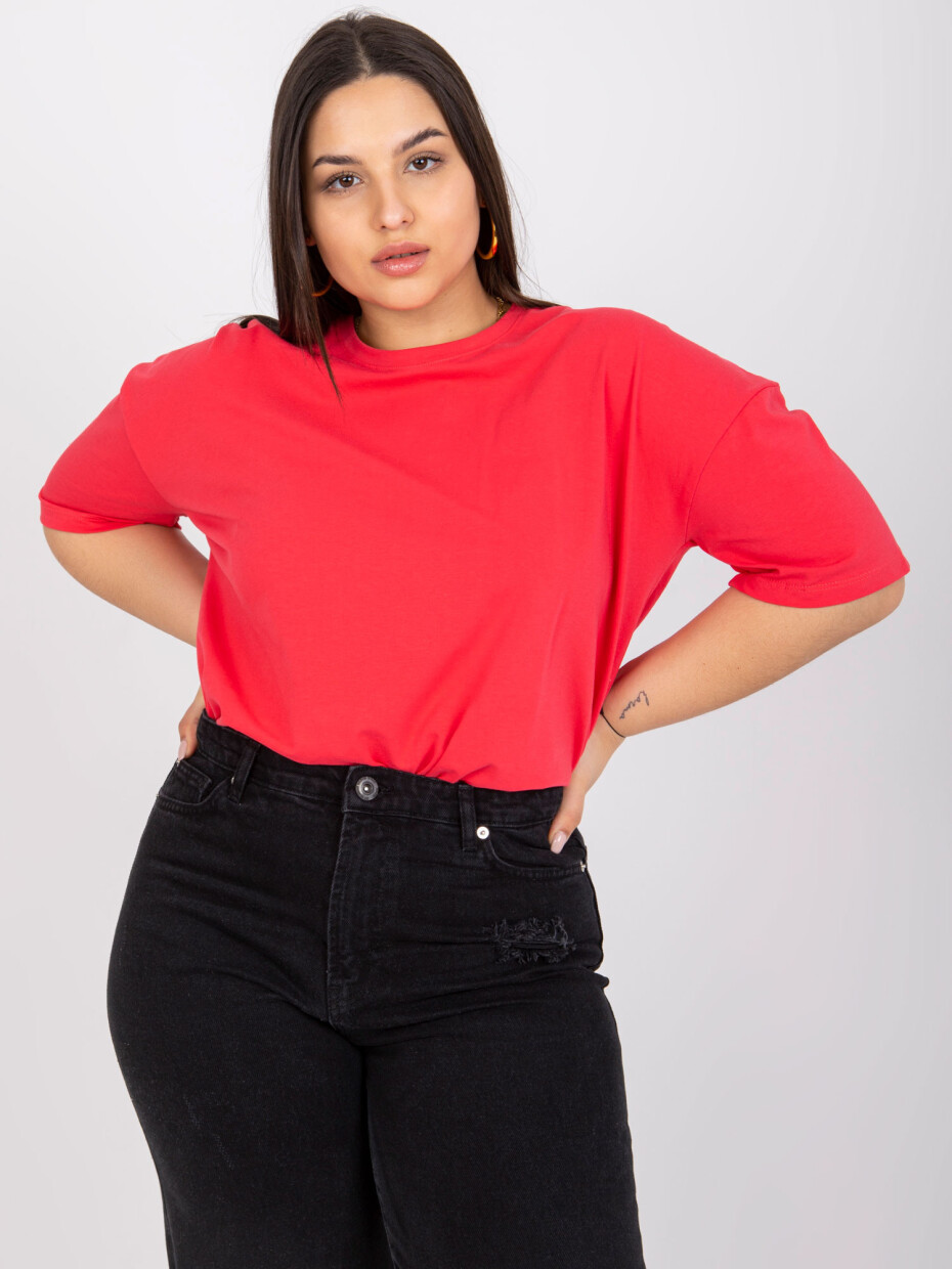 Korálové tričko z bavlny plus size XL - main (5)