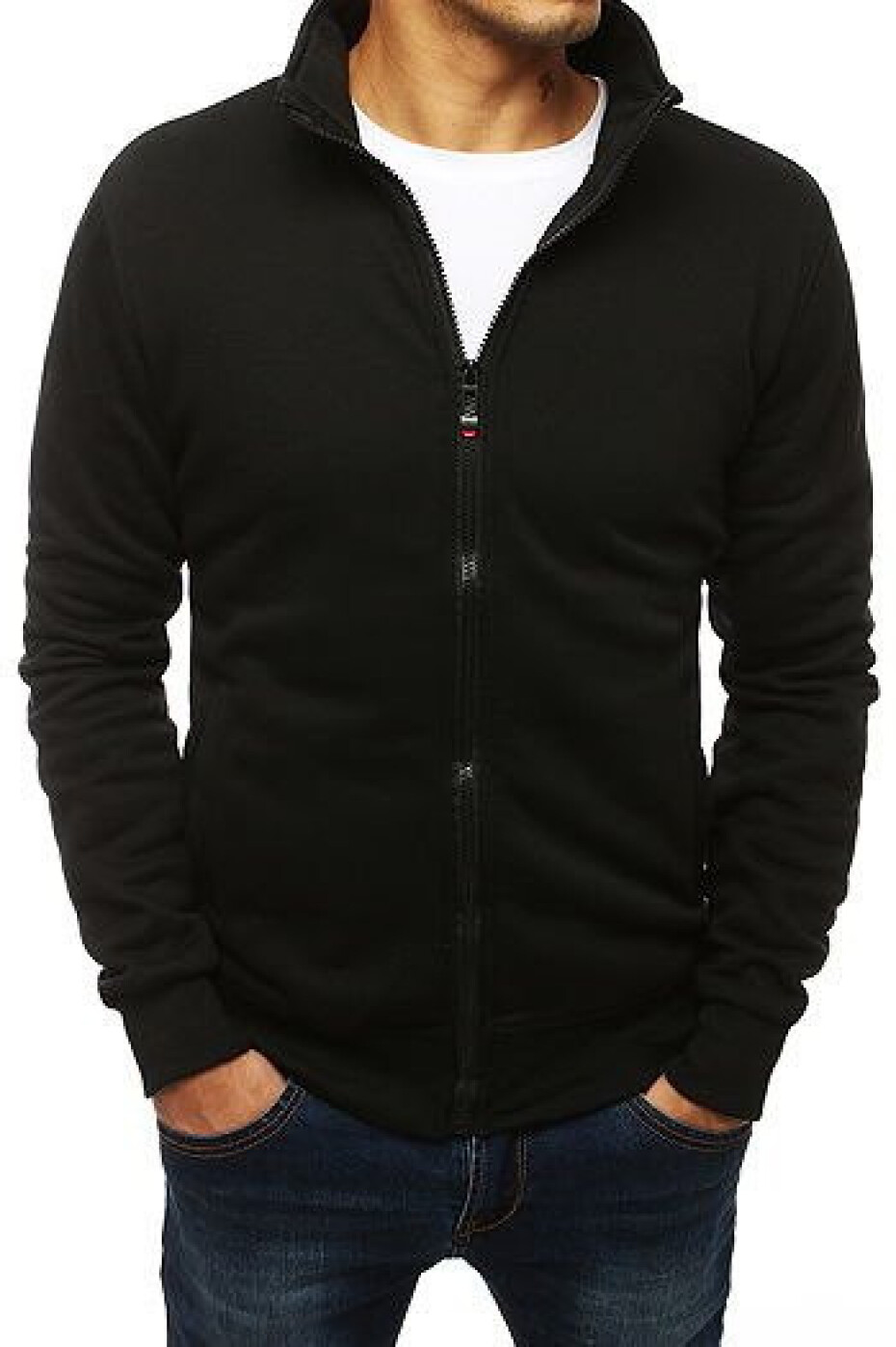 Černá pánská mikina na zip bez kapuce BX4110 Velikost: XL - main (1)