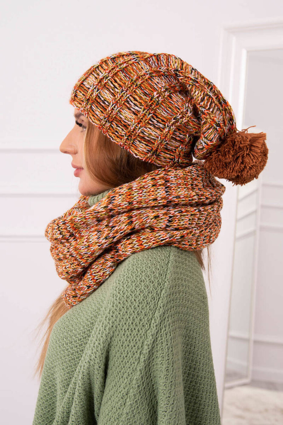 Dámský fleecový set 4 Seasons K263 camel+red UNI - main (3)