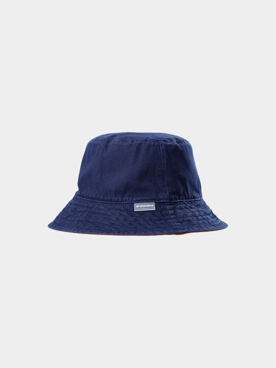 Pánský oboustranný bucket hat 4F - tmavě modrý/oranžový Velikost: M - main (2)