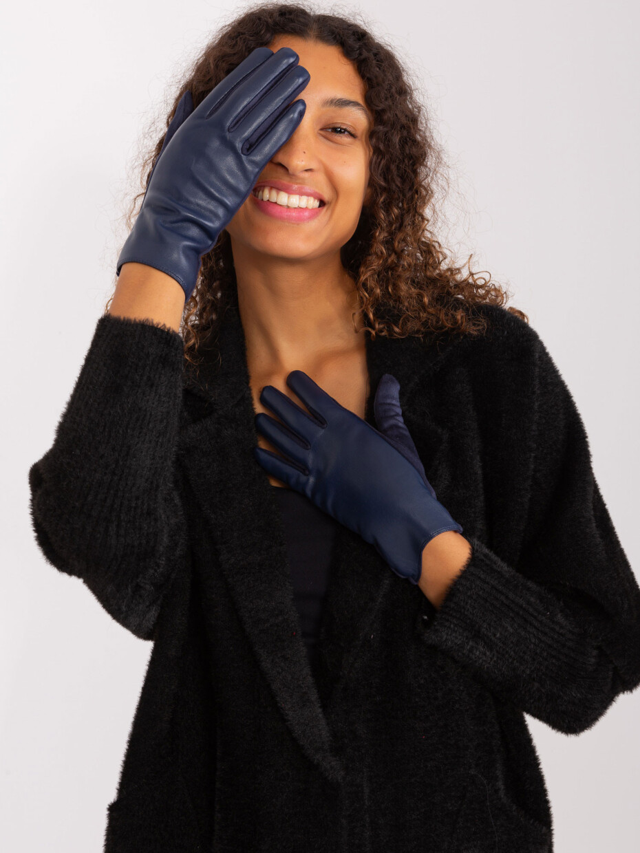 Tmavě modré elegantní rukavice s eko kůží L / XL - main (1)