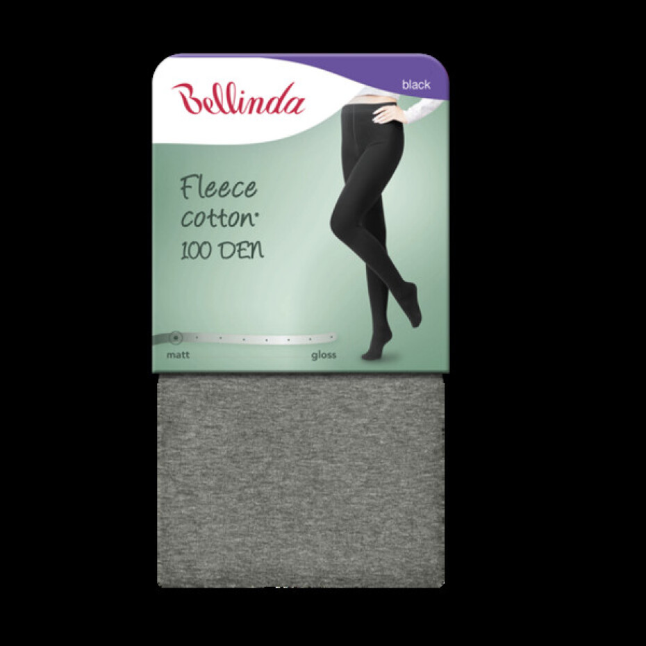 Neprůhledné punčochové kalhoty FLEECE COTTON 100 DEN - BELLINDA - černá XL - main (2)