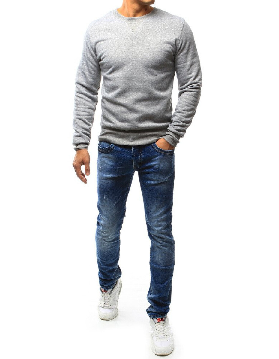 Šedá pánská mikina bez kapuce BX4822 XL - main (1)