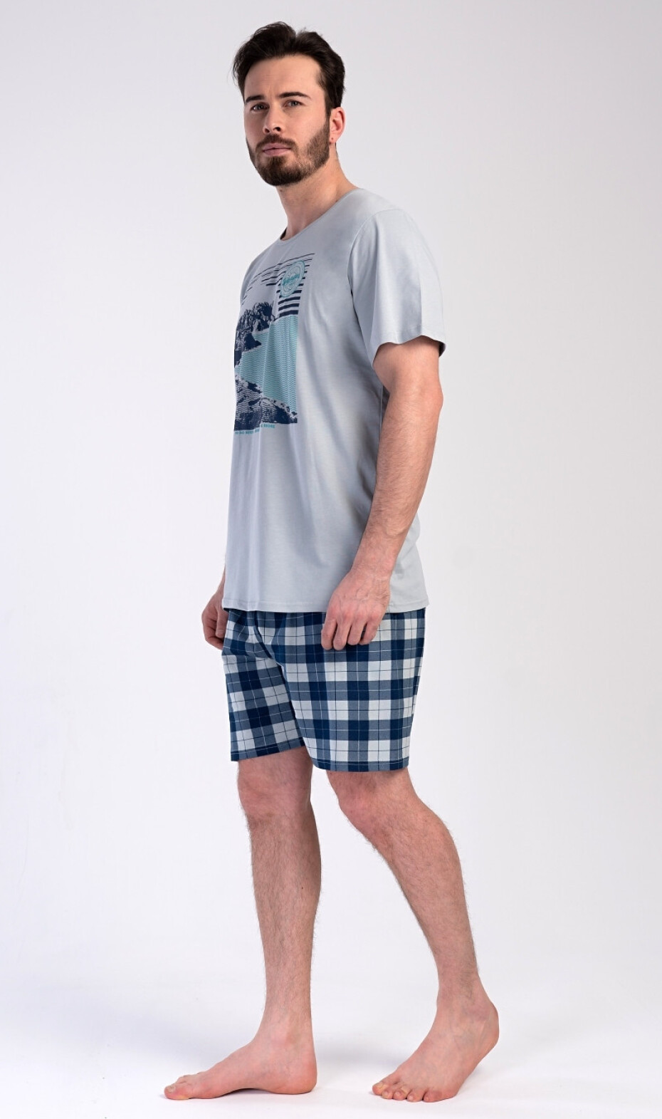 Pánské pyžamo šortky Wander šedá XL - main (7)
