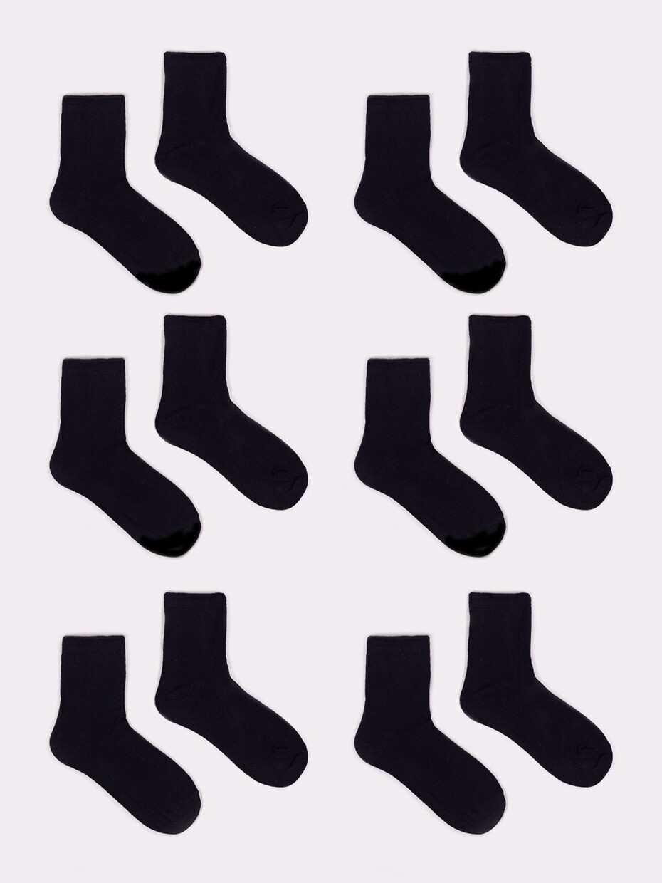 Ponožky Yoclub Plain Black 6-Pack SKA-0057C-3400-002 Black 35-38 - main (1)