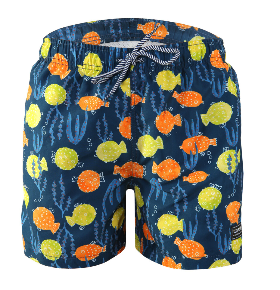 Sesto Senso Plážové šortky Fish Blue/Yellow L - main (4)