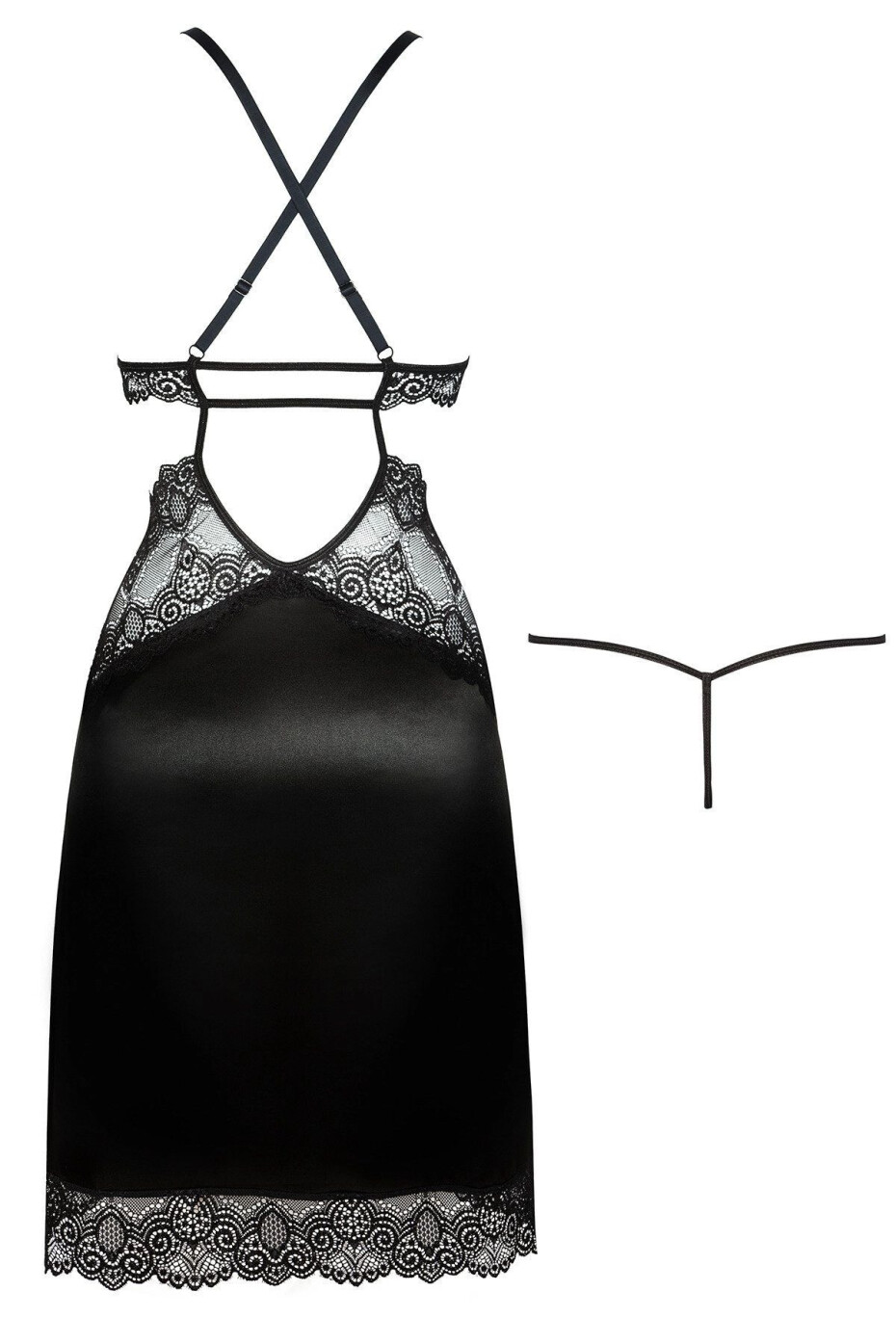 Erotická košilka Adelaide chemise black - BEAUTY NIGHT FASHION černá L/XL - main (4)