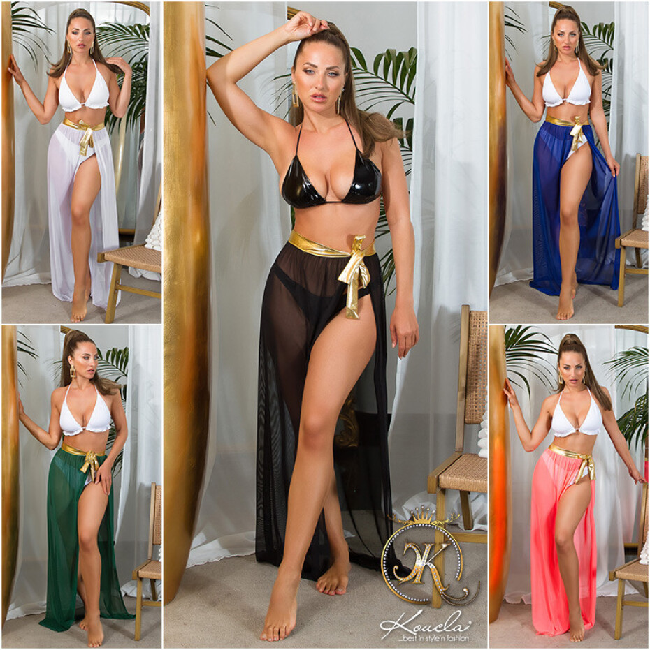 Sexy průhledná maxisukně Koucla / Cover-Up NEONCORALL Einheitsgroesse - main (8)