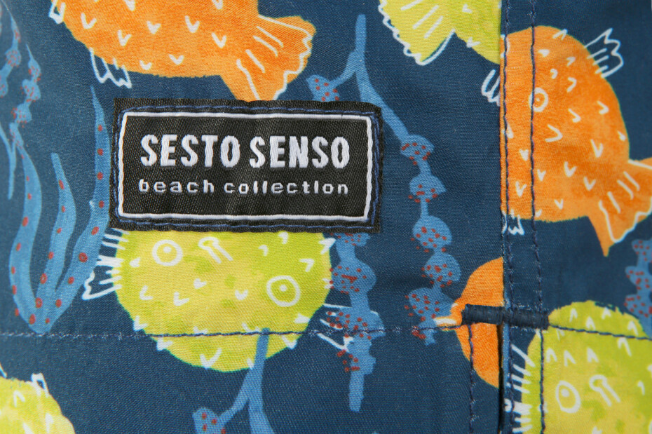 Sesto Senso Plážové šortky Fish Blue/Yellow L - main (2)