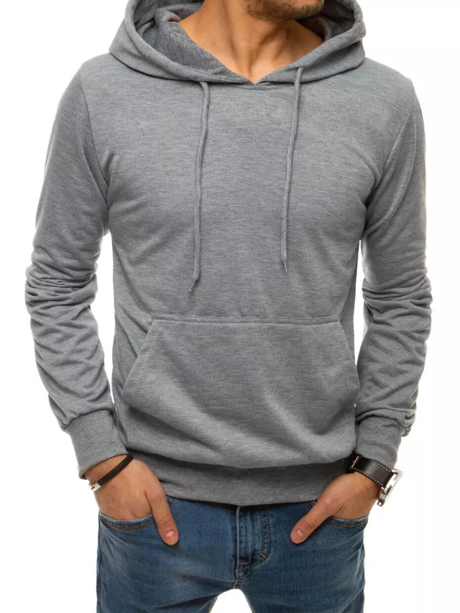 Světle šedá pánská mikina s kapucí BX4971 XXL - main (4)