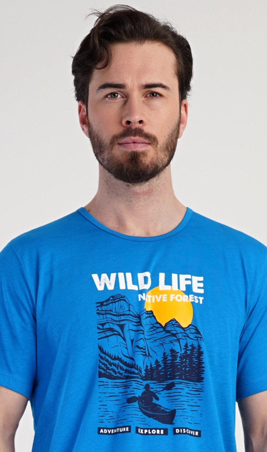 Pánské pyžamo kapri Wild life modrá 4XL - main (4)