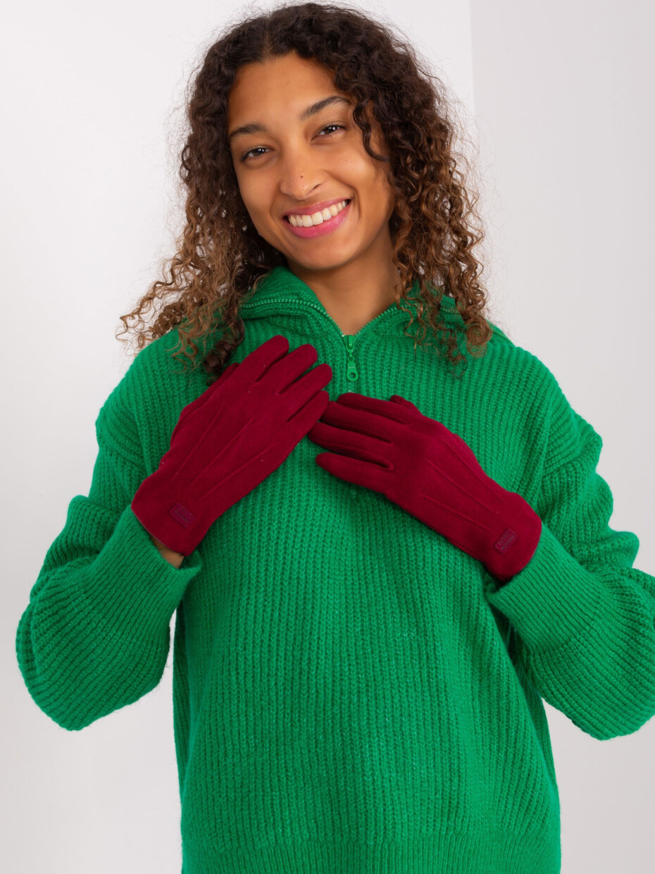 Vínové, elegantní dámské rukavice L / XL - main (2)
