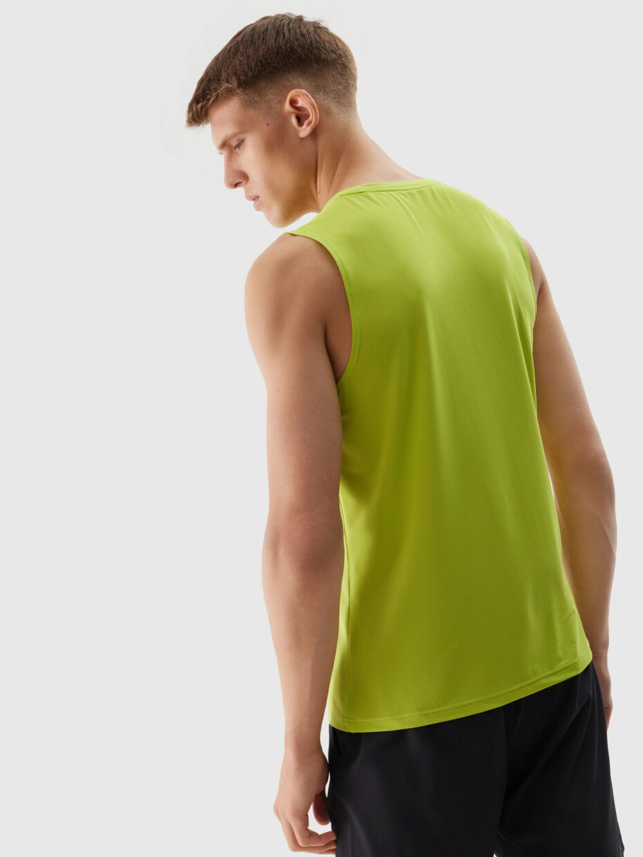 Pánský sportovní tank top regular z recyklovaných materiálů 4F - šťavnatý zelený Velikost: XXL - main (1)