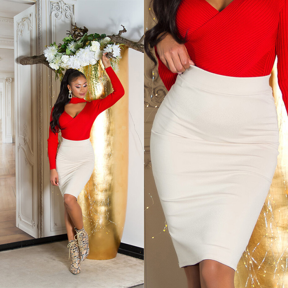 Sexy sukně Koucla Must Have Basic Highwaist Skirt brown L - main (7)